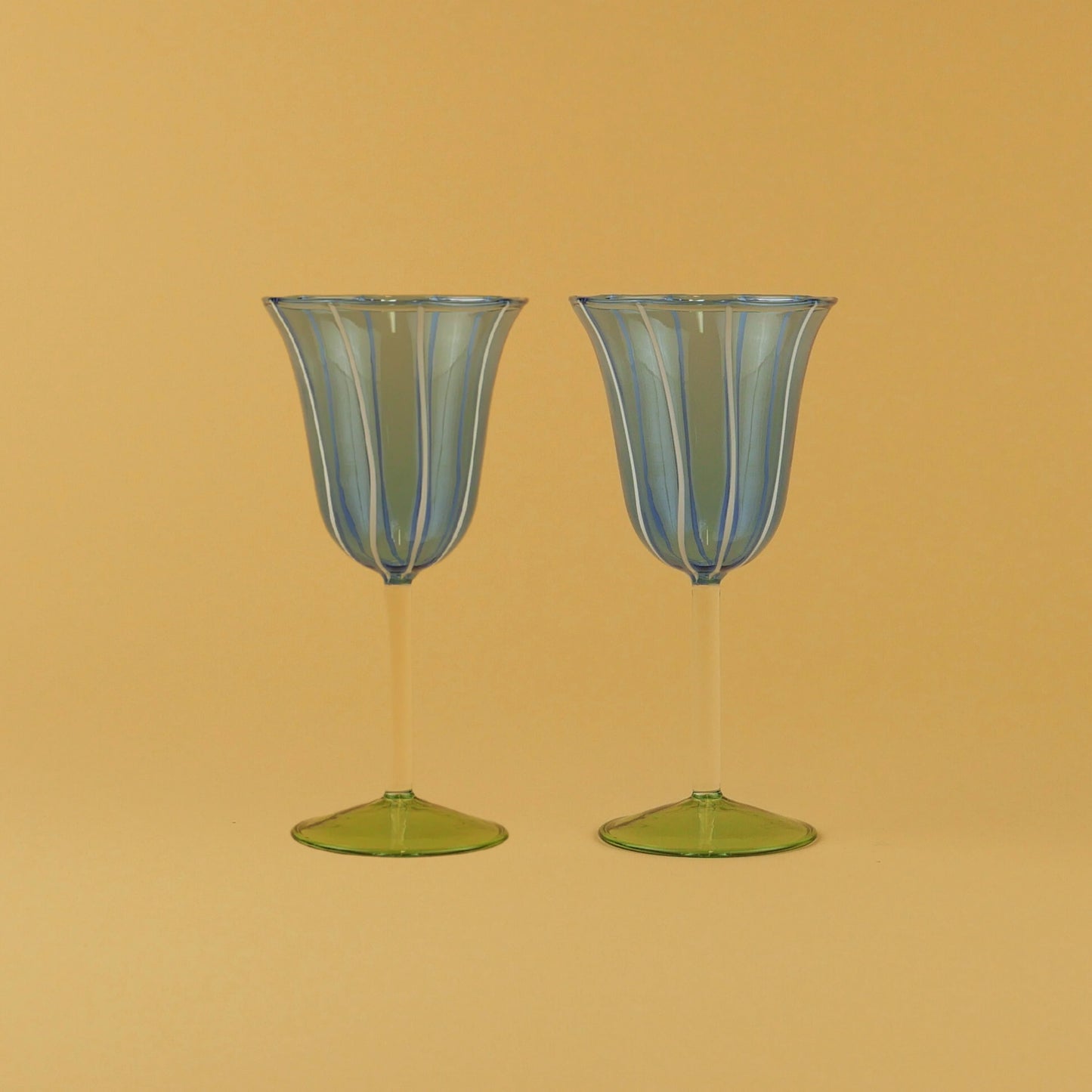 Blue And Green Wine Glass(2 Pieces)