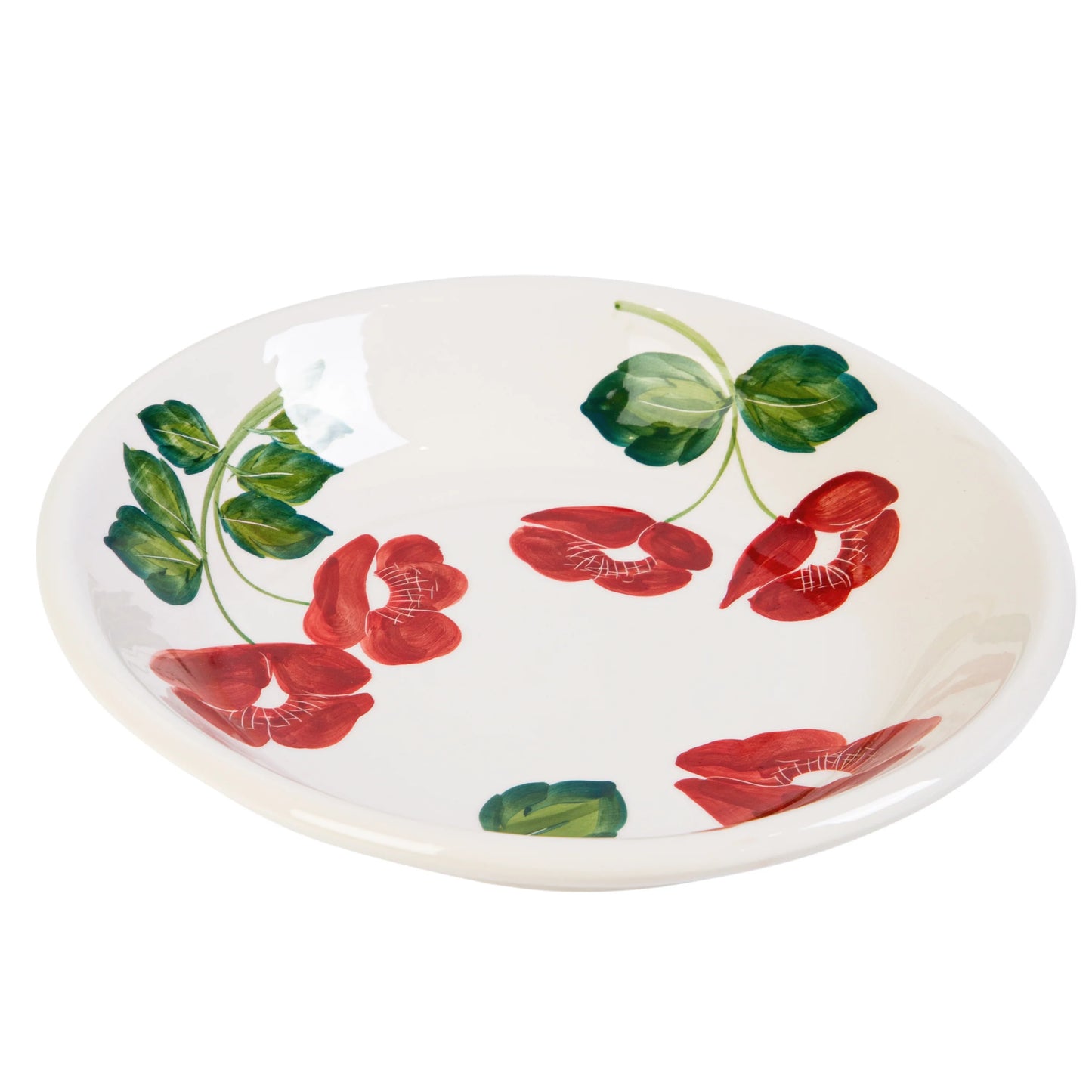 Red Floral Salad Bowl