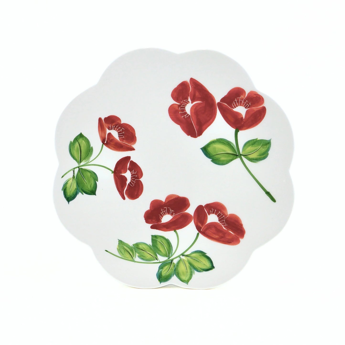 Red Scallop Shaped Plate