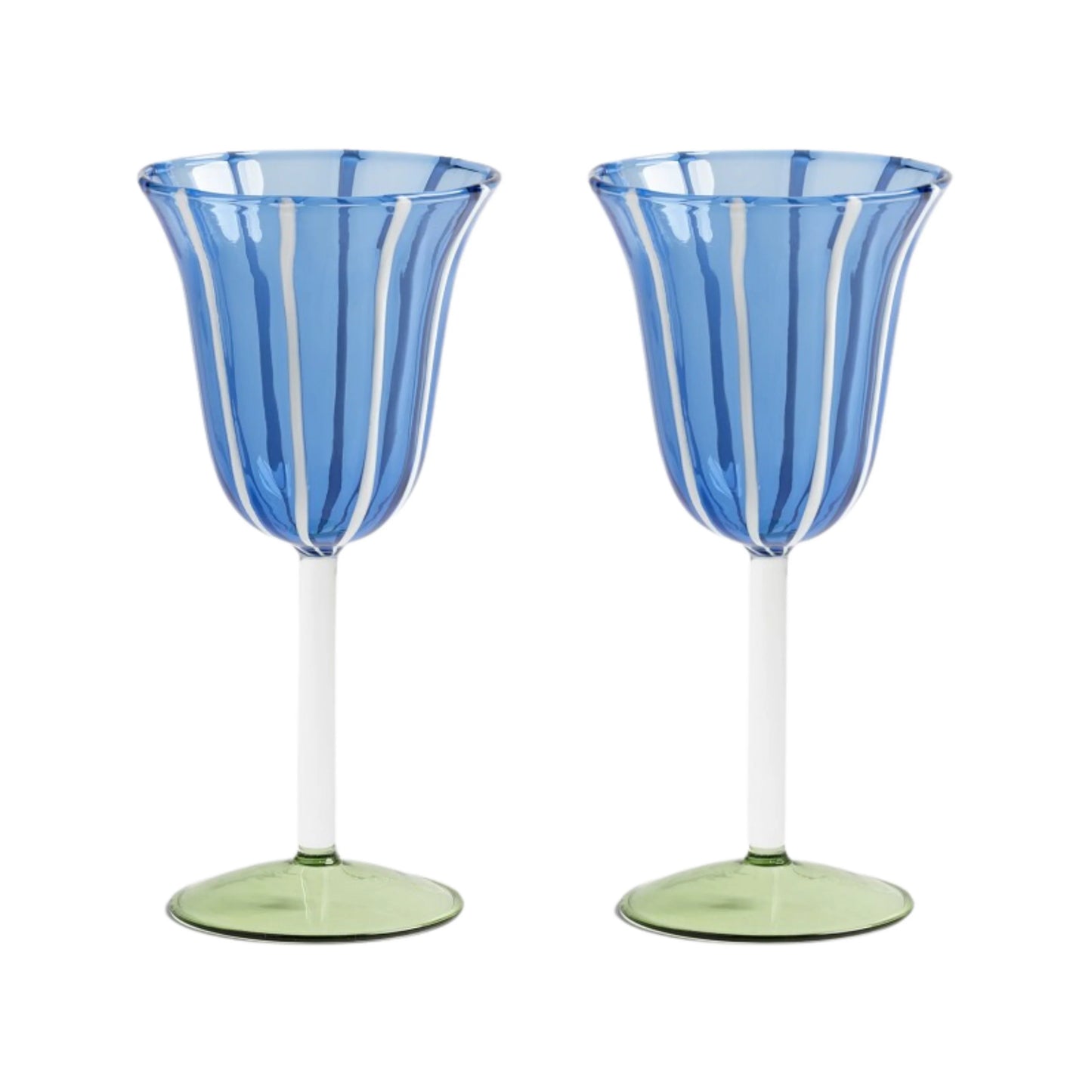 Blue And Green Wine Glass(2 Pieces)