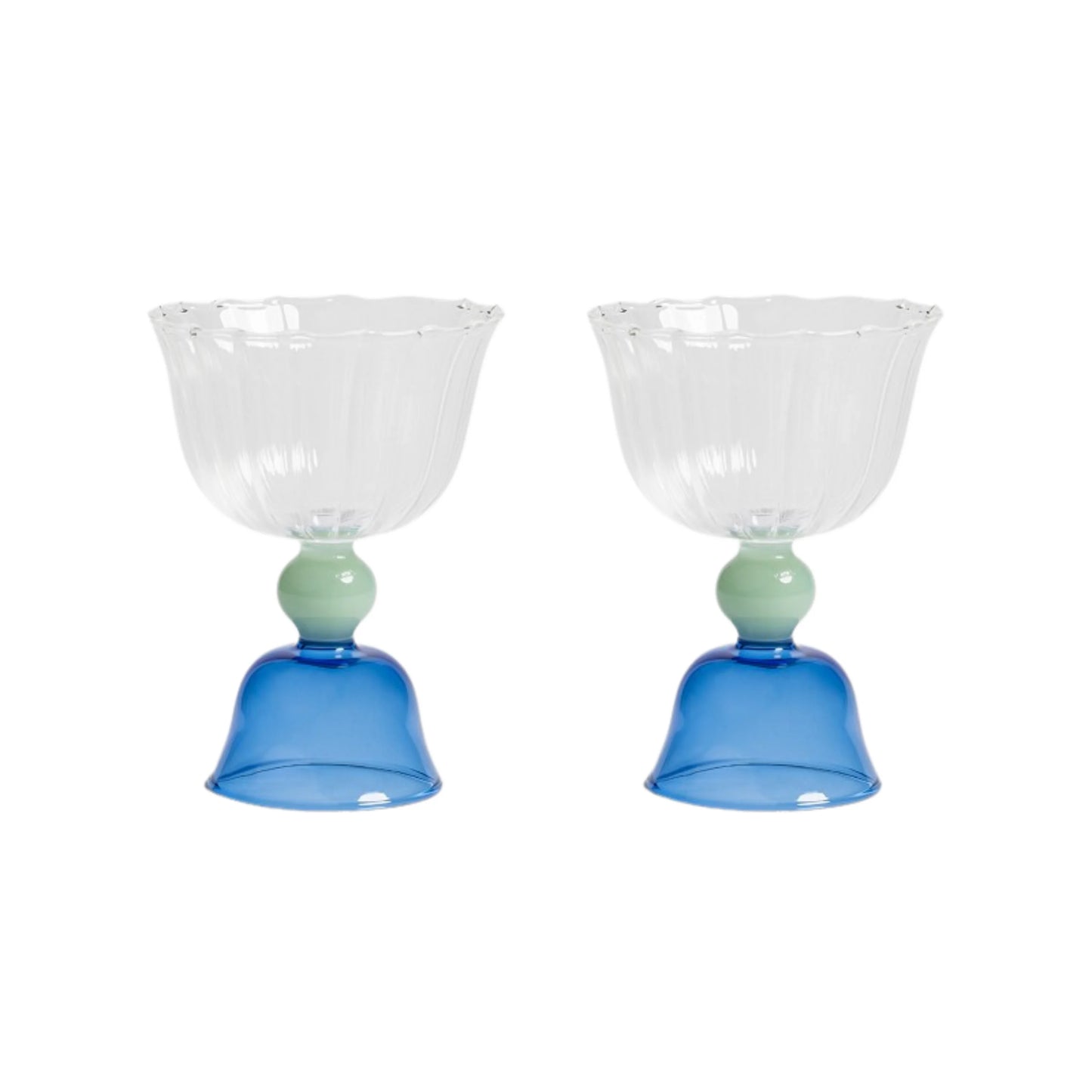 Blue Tulip Wine Glass(2 Pieces)