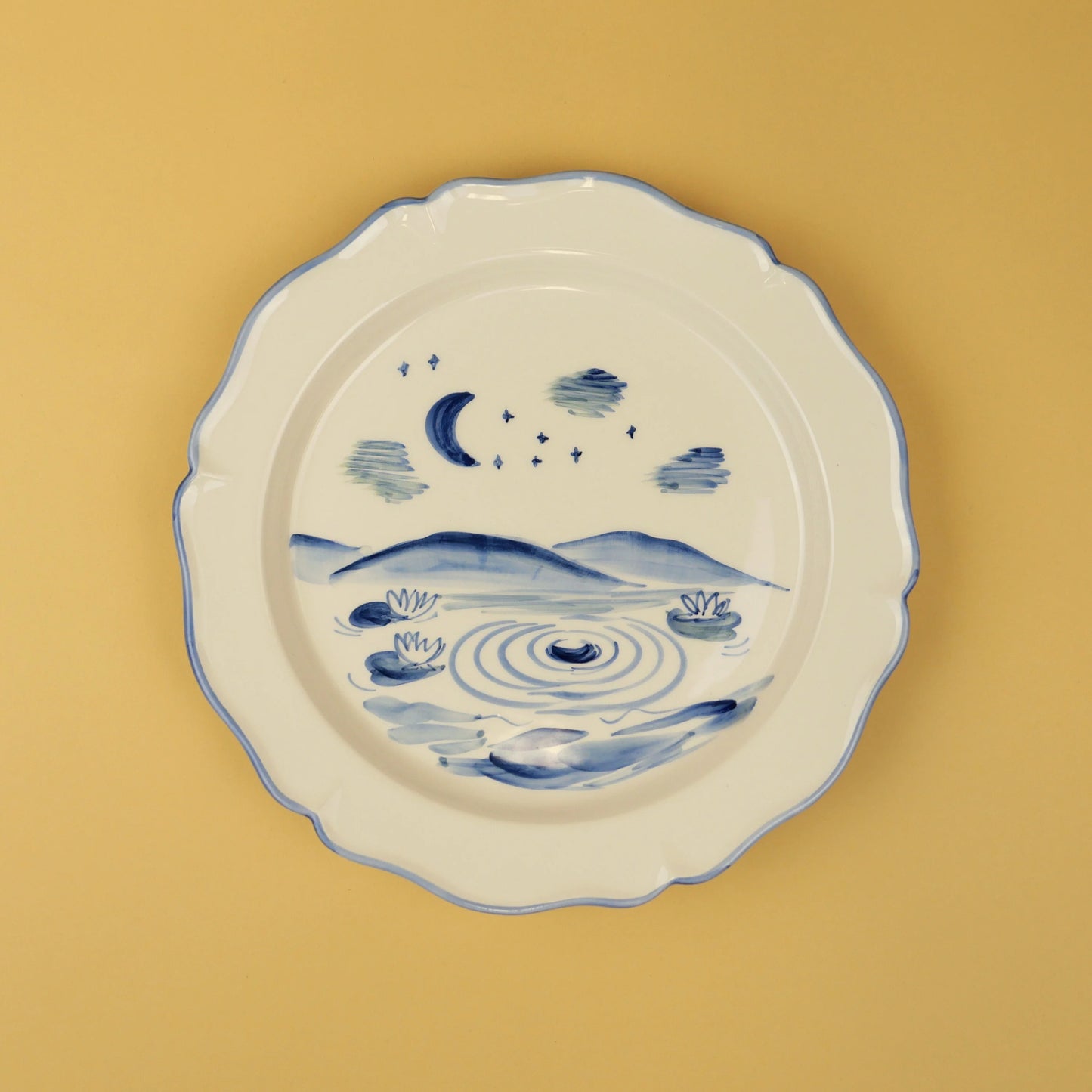 Night Pool Dinner Plate