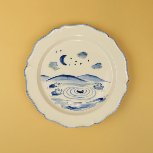 Night Pool Dinner Plate