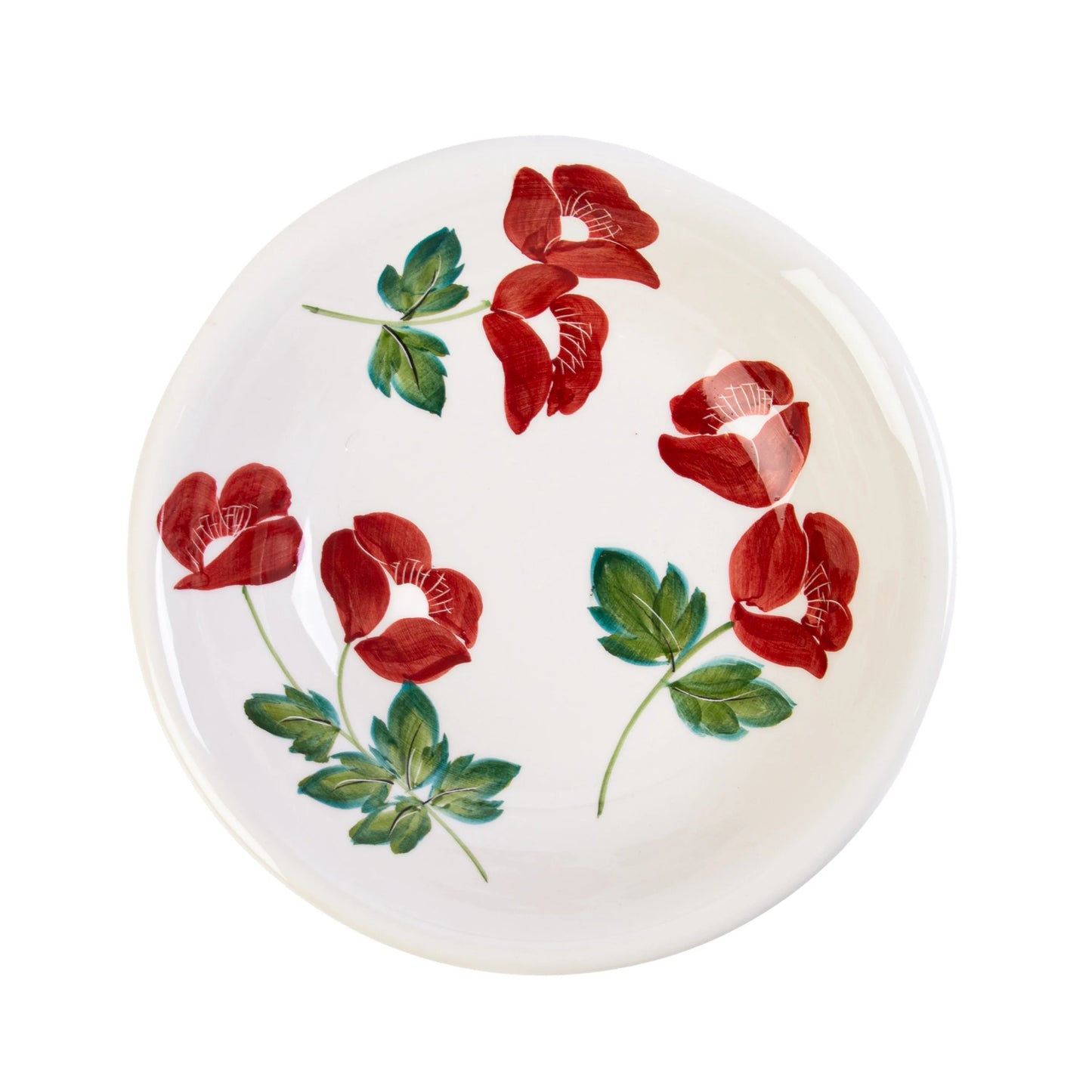 Red Floral Pasta Bowl
