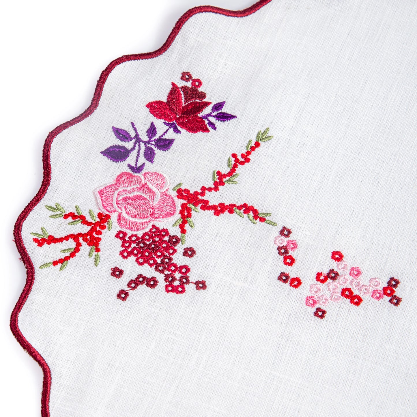 Rose And Berry Embroidered Placemats